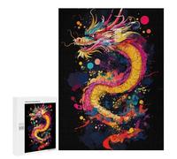 Puzzle pour Adolescents 500 PCS Colorful Japanese Dragon Art Puzzles pour Adolescents - Jouets Anti-Stress - Améliore La Mémoire - Idéal comme Cadeau 500 PCS