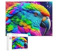 Puzzle pour Adolescents 500 PCS Colorful Parrot in Space Puzzle pour Adultes - Jeu Manuel - Décoration Murale - Cadeaux Uniques pour Anniversaire Et Noël 500 PCS