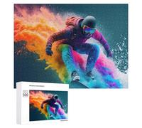 Puzzle pour Adolescents 500 PCS Colorful Snowboarding Action Puzzle pour Adultes - Jouet À Monter Soi-même - Défi Difficile - Cadeaux De Noël Et d'anniversaire 500 PCS
