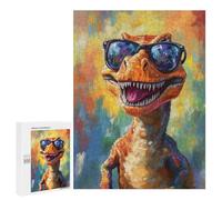 Puzzle pour Adolescents 500 PCS Cool Dinosaur Portrait Puzzle pour Adultes Jeux Relaxants, Amusants Et Humoristiques Cadeaux d'anniversaire Uniques 500 PCS