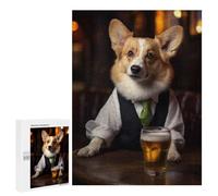 Puzzle pour Adolescents 500 PCS Corgi Dog in The Bar Puzzles pour Adolescents - Jouets Anti-Stress - Améliore La Mémoire - Idéal comme Cadeau 500 PCS