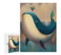 Puzzle pour Adolescents 500 PCS Cute As A Button Whale Puzzle pour Adultes Jeux Relaxants, Amusants Et Humoristiques Cadeaux d'anniversaire Uniques 500 PCS