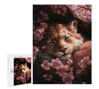 Puzzle pour Adolescents 500 PCS Cute Lion Cub Sleeping Jeux De Puzzle en Famille pour S'amuser en Famille Cadeaux d'anniversaire Et Cadeaux Uniques 500 PCS