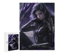 Puzzle pour Adolescents 500 PCS Dark Fantasy Dragon Warrior Artwork Puzzles pour Adultes Découpe De Précision Stimule Le Cerveau Jeu Amusant Et Stimulant pour Toute La Famille 500 PCS