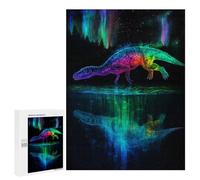 Puzzle pour Adolescents 500 PCS Dinosaur Aurora Borealis Puzzles pour Adolescents - Jouets Anti-Stress - Améliore La Mémoire - Idéal comme Cadeau 500 PCS