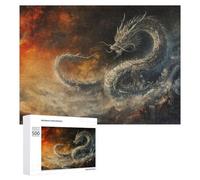 Puzzle pour Adolescents 500 PCS Dragon Artwork Fantasy Puzzle pour Adultes Jeux Relaxants pour Améliorer La Mémoire Cadeaux d'anniversaire Et De Noël Uniques 500 PCS