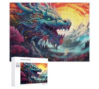 Puzzle pour Adolescents 500 PCS Dragon's Majesty A Mythical Landscape Puzzle pour Adultes Jeux Relaxants pour Améliorer La Mémoire Cadeaux d'anniversaire Et De Noël Uniques 500 PCS
