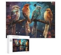 Puzzle pour Adolescents 500 PCS Enchanted Birds on A Branch Puzzle pour Adultes Jeux Relaxants pour Améliorer La Mémoire Cadeaux d'anniversaire Et De Noël Uniques 500 PCS