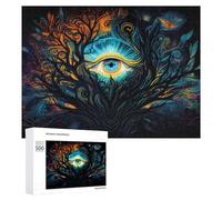 Puzzle pour Adolescents 500 PCS Enchanted Forest Eye Illustration Puzzle pour Adultes - Jeu Manuel - Décoration Murale - Cadeaux Uniques pour Anniversaire Et Noël 500 PCS