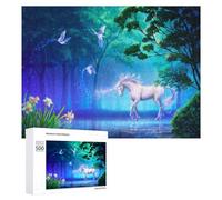 Puzzle pour Adolescents 500 PCS Enchanted Forest Unicorn Fantasy Puzzle pour Adultes Jeux Amusants Cadeaux De Décoration Parfaits pour Les Amis Et La Famille 500 PCS