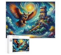 Puzzle pour Adolescents 500 PCS Enchanted Forest with Owl and Castle Puzzle pour Adultes - Jouet À Monter Soi-même - Défi Difficile - Cadeaux De Noël Et d'anniversaire 500 PCS