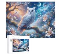 Puzzle pour Adolescents 500 PCS Enchanted Forest with White Owl Puzzle pour Adultes Jeux Relaxants pour Améliorer La Mémoire Cadeaux d'anniversaire Et De Noël Uniques 500 PCS