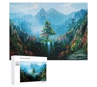 Puzzle pour Adolescents 500 PCS Enchanted Mountain Paradise Puzzle pour Adultes Jeux Relaxants pour Améliorer La Mémoire Cadeaux d'anniversaire Et De Noël Uniques 500 PCS