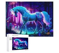 Puzzle pour Adolescents 500 PCS Enchanted Unicorn in Mystical Forest Puzzle pour Adultes - Jeu Manuel - Décoration Murale - Cadeaux Uniques pour Anniversaire Et Noël 500 PCS
