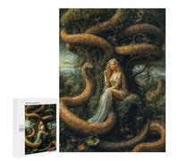 Puzzle pour Adolescents 500 PCS Eve and Serpent in Eden Garden Allegory Jeux De Puzzle en Famille pour S'amuser en Famille Cadeaux d'anniversaire Et Cadeaux Uniques 500 PCS