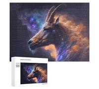Puzzle pour Adolescents 500 PCS Fantasy Ram with Celestial Background Puzzle pour Adultes - Jouet À Monter Soi-même - Défi Difficile - Cadeaux De Noël Et d'anniversaire 500 PCS