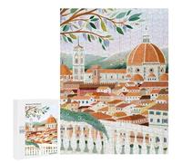 Puzzle pour Adolescents 500 PCS Florence Cityscape with Dome Puzzle pour Adultes - Jeu Manuel - Décoration Murale - Cadeaux Uniques pour Anniversaire Et Noël 500 PCS
