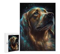 Puzzle pour Adolescents 500 PCS Golden Retriever Dog Jeux De Puzzle en Famille pour S'amuser en Famille Cadeaux d'anniversaire Et Cadeaux Uniques 500 PCS