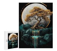 Puzzle pour Adolescents 500 PCS Golden Tree Moonlit Reflection Puzzles pour Adultes Découpe De Précision Stimule Le Cerveau Jeu Amusant Et Stimulant pour Toute La Famille 500 PCS