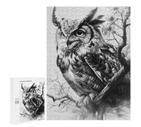 Puzzle pour Adolescents 500 PCS Great Horned Owl Puzzles pour Adultes Jeux De Bricolage Analyse Et Logique Jeu Stimulant Cadeaux 500 PCS