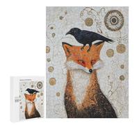 Puzzle pour Adolescents 500 PCS Gustav Klimt Fox and Raven Puzzles pour Adultes - Décoration Murale - Idée pour Passer Le Temps À La Maison - Anniversaire, Noël 500 PCS