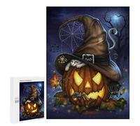 Puzzle pour Adolescents 500 PCS Halloween Jack O Lantern Puzzles pour Adolescents - Jouets Anti-Stress - Améliore La Mémoire - Idéal comme Cadeau 500 PCS