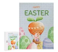 Puzzle pour Adolescents 500 PCS Happy Easter Puzzle pour Adultes Jeux De Détente Décoration Parfaite Cadeaux d'anniversaire Et Cadeaux Uniques 500 PCS