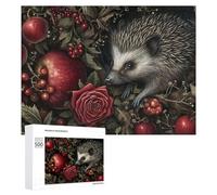 Puzzle pour Adolescents 500 PCS Hedgehog in Autumn Foliage Puzzle pour Adultes - Jeu Manuel - Décoration Murale - Cadeaux Uniques pour Anniversaire Et Noël 500 PCS
