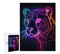 Puzzle pour Adolescents 500 PCS Jaguar Animal Neon Puzzles pour Adolescents - Jouets Anti-Stress - Améliore La Mémoire - Idéal comme Cadeau 500 PCS