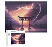 Puzzle pour Adolescents 500 PCS Japanese Torii Gate Lightning Storm-3 Puzzles pour Adultes Jeux De Bricolage Analyse Et Logique Jeu Stimulant Cadeaux 500 PCS