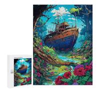 Puzzle pour Adolescents 500 PCS Jungle Shipwreck Paradise Puzzle pour Adultes Jeux Amusants Cadeaux De Décoration Parfaits pour Les Amis Et La Famille 500 PCS