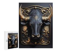 Puzzle pour Adolescents 500 PCS King Golden Bull Art Deco Puzzle Anti-Stress, Jouet De Décoration Intérieure, Cadeau Unique d'anniversaire Et De Noël 500 PCS