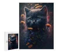 Puzzle pour Adolescents 500 PCS Kitten in Flowers Puzzles pour Adolescents - Jouets Anti-Stress - Améliore La Mémoire - Idéal comme Cadeau 500 PCS