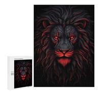 Puzzle pour Adolescents 500 PCS Lion Red and Black Animals Puzzle pour Adultes - Jeu Manuel - Décoration Murale - Difficile Et Stimulant 500 PCS