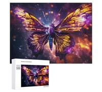 Puzzle pour Adolescents 500 PCS Magical Butterfly in Cosmic Light Puzzle pour Adultes Jeux Relaxants pour Améliorer La Mémoire Cadeaux d'anniversaire Et De Noël Uniques 500 PCS