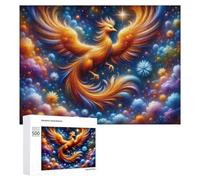 Puzzle pour Adolescents 500 PCS Magical Phoenix in Starry Sky Puzzle pour Adultes - Jeu Manuel - Décoration Murale - Cadeaux Uniques pour Anniversaire Et Noël 500 PCS