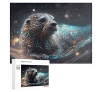 Puzzle pour Adolescents 500 PCS Magical Sea Otter A Whimsical Digital Artwork Puzzle pour Adultes Jeux Relaxants pour Améliorer La Mémoire Cadeaux d'anniversaire Et De Noël Uniques 500 PCS