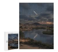 Puzzle pour Adolescents 500 PCS Meteor Shower Over Desert Oasis Puzzles pour Adultes - Jeu Éducatif Anti-Stress Et Défi Unique 500 PCS