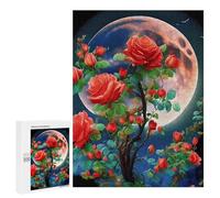 Puzzle pour Adolescents 500 PCS Moonlit Rose Garden Puzzle pour Adultes Jeux Relaxants pour Améliorer La Mémoire Cadeaux d'anniversaire Et De Noël Uniques 500 PCS