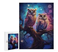 Puzzle pour Adolescents 500 PCS Owls in A Mystical Forest Puzzle pour Adultes - Jouet À Monter Soi-même - Défi Difficile - Cadeaux De Noël Et d'anniversaire 500 PCS