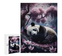 Puzzle pour Adolescents 500 PCS Panda Sleeping in Cherry Jeux De Puzzle en Famille pour S'amuser en Famille Cadeaux d'anniversaire Et Cadeaux Uniques 500 PCS