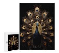 Puzzle Pour Adolescents 500 PCS Peacock Gold Dark Puzzle Jeux Relaxants Décoration De La Maison Cadeaux Uniques Pour Anniversaire 500 PCS