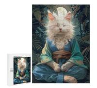 Puzzle pour Adolescents 500 PCS Pièces De Puzzle Cat Monk Meditate Mystic Puzzles pour Adolescents - Décoration Murale - Cadeaux pour Femmes, Amis Et Famille 500 PCS