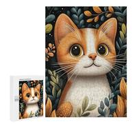 Puzzle pour Adolescents 500 PCS Pièces De Puzzle Cute Orange and White Cat Puzzles pour Adultes, Jeu Familial Anti-Stress, Défi À Relever 500 PCS
