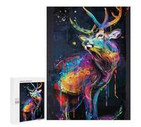 Puzzle pour Adolescents 500 PCS Pièces De Puzzle Deer Animal Painting Puzzles pour Adolescents - Décoration Murale - Cadeaux pour Femmes, Amis Et Famille 500 PCS