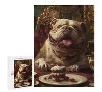 Puzzle pour Adolescents 500 PCS Pièces De Puzzle Funny Bulldog Cake Cute Puzzles pour Adolescents - Décoration Murale - Cadeaux pour Femmes, Amis Et Famille 500 PCS