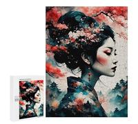 Puzzle pour Adolescents 500 PCS Pièces De Puzzle Geisha Japan Warrior Puzzles pour Adolescents - Décoration Murale - Cadeaux pour Femmes, Amis Et Famille 500 PCS