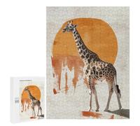 Puzzle pour Adolescents 500 PCS Pièces De Puzzle Giraffe Sunset Puzzles pour Adolescents - Décoration Murale - Cadeaux pour Femmes, Amis Et Famille 500 PCS