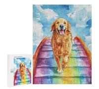 Puzzle pour Adolescents 500 PCS Pièces De Puzzle Golden Retriever Rainbow Bridge Puzzles pour Adolescents - Décoration Murale - Cadeaux pour Femmes, Amis Et Famille 500 PCS