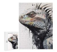 Puzzle pour Adolescents 500 PCS Pièces De Puzzle Iguana Beauty Black Ink Puzzles pour Adolescents - Décoration Murale - Cadeaux pour Femmes, Amis Et Famille 500 PCS